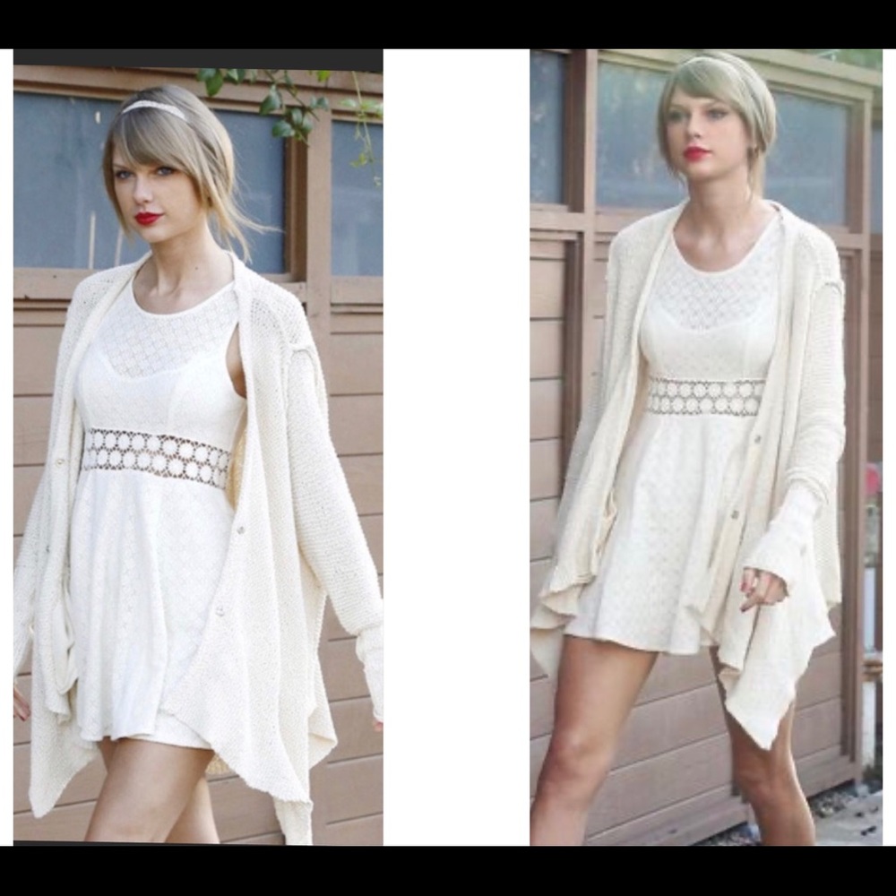 Free People White Daisy Cutout Waist Dress